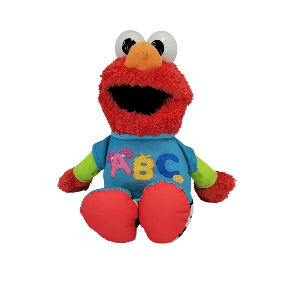 Sesame Street Elmo Plush Toy Stuffed Animal ABC Sweater Shoes Sound